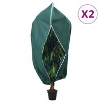 Plantenhoezen met ritssluiting 2 st 70 g/m² 1x1,55 m