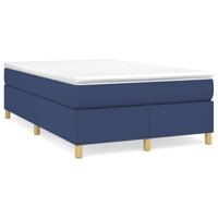 Boxspring met matras stof blauw 120x190 cm