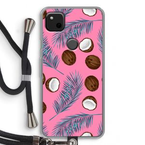 Kokosnoot roze: Pixel 4a Transparant Hoesje met koord