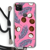 Kokosnoot roze: Pixel 4a Transparant Hoesje met koord