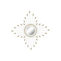 Wandspiegel Home ESPRIT Wit Gouden 80 x 2,5 x 80 cm