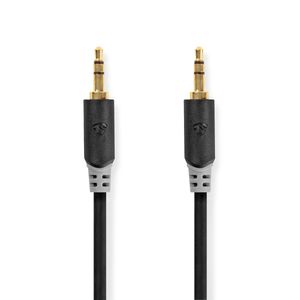 Stereo audiokabel | 3,5 mm male - 3,5 mm male | 1,0 m | Antraciet