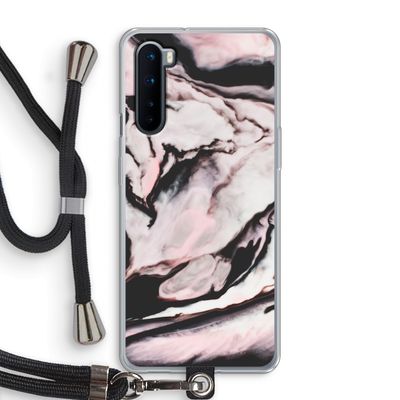 Roze stroom: OnePlus Nord Transparant Hoesje met koord