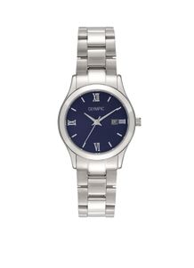 Olympic OL66DSS0010 Horloge Forli staal zilverkleurig-blauw 30 mm