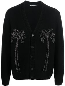 Palm Angels cardigan à détails de clous - Noir