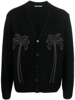Palm Angels cardigan à détails de clous - Noir
