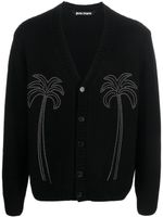 Palm Angels cardigan à détails de clous - Noir