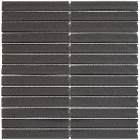The Mosaic Factory Sevilla Mozaïek Tegel Kitkat Vinger - Glossy Zwart Geglazuurd Porselein 296x299 mm