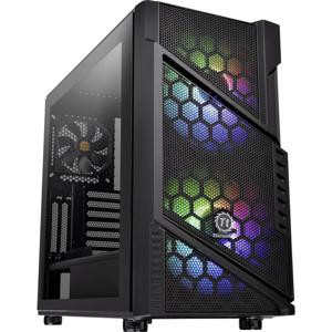 Thermaltake Commander C31 TG Midi-tower PC-behuizing, Gaming-behuizing Zwart 2 voorgeïnstalleerde LED-ventilators, 1 voorgeïnstalleerde ventilator, Zijvenster,