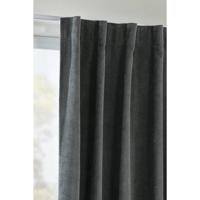 1+1 Gratis Leen Bakker - Gordijn Fabian - Donker - 135x280 Cm (1 Stuk) - Polyester - Grijs