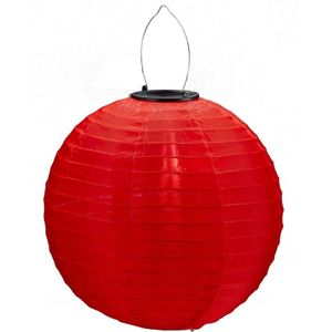 Rode solar party lampionnen 30 cm