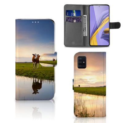 Samsung Galaxy A51 | Telefoonhoesje | Met pasjeshouder | Koe