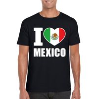 Zwart I love Mexico fan shirt heren