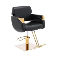 Kappersstoel met voetensteun - 480 - 630 mm - 200 kg - Zwart/Gouden