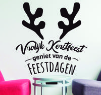 Kerststickers rudolf met tekst
