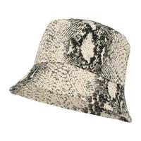 Verkleed Vissershoedje/zonnehoedje slangenprint - wit - foute panter party - bucket hat