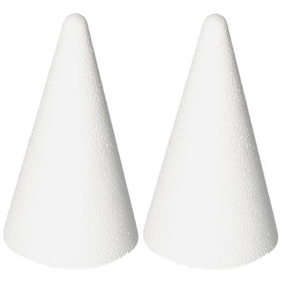Piepschuim kegel - 2x - wit - H12 cm - styropor vormen - Hobby/diy - knutselmateriaal Piepschuim kegel - 2x - wit - H12 cm - styropor vormen - Hobby/diy - knutselmateriaal