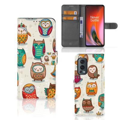 OnePlus Nord 2 5G | Telefoonhoesje | Met pasjeshouder | Vrolijke Uilen