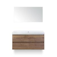 Maxx XL Badmeubelset 120 cm - Tabacco - Wastafel Just Enkel Zonder kraangat - met Spiegel