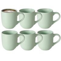 Koffiemokken Paris - 6x stuks - Keramiek - mintgroen - 300 ml - 8 x 10 cm Koffiemokken Paris - 6x stuks - Keramiek - mintgroen - 300 ml - 8 x 10 cm