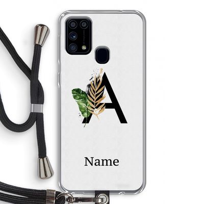 Charcoal Flora: Samsung Galaxy M31 Transparant Hoesje met koord