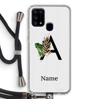 Charcoal Flora: Samsung Galaxy M31 Transparant Hoesje met koord