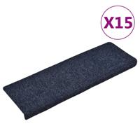 VidaXL Trapmatten zelfklevend 15 stuks 65x21x4 cm blauw rechthoekige rand VidaXL Trapmatten zelfklevend 15 stuks 65x21x4 cm blauw rechthoekige rand