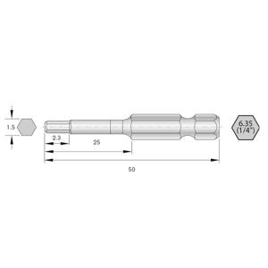 Bernstein Tools for Electronics 6-HX15-50 Bitset HRC-staal Hooggelegeerd E 6.3 6 stuk(s)