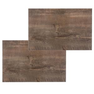 Secret de Gourmet tafel placemat in eiken hout print - Set van 12x stuks - PVC - 45 x 30 cm - Onderl