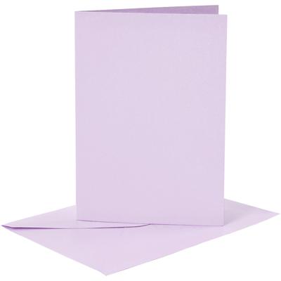 Creativ Company Kaarten en enveloppen, afmeting kaart 10,5x15 cm, afmeting envelop 11,5x16,5 cm, 120+210 gr, lichtpaars, 6 set/ 1 doos