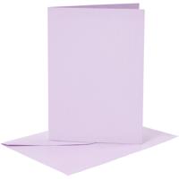 Creativ Company Kaarten en enveloppen, afmeting kaart 10,5x15 cm, afmeting envelop 11,5x16,5 cm, 120+210 gr, lichtpaars, 6 set/ 1 doos