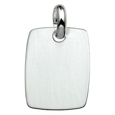 Graveerhanger zilver Poli/mat 25,5 mm hoog en 19,5 mm breed