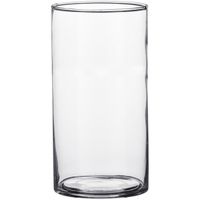 Transparante cilinder vaas/vazen van glas 9 x 15 cm   - - thumbnail