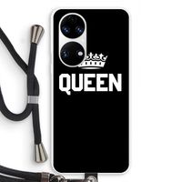 Queen zwart: Huawei P50 Transparant Hoesje met koord