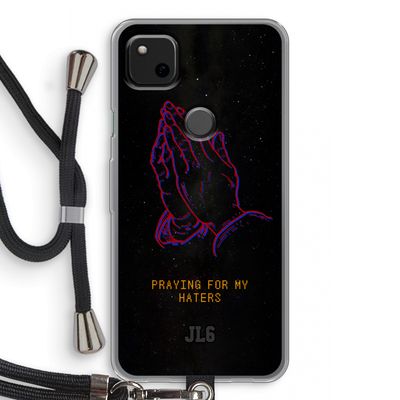 Praying For My Haters: Pixel 4a Transparant Hoesje met koord