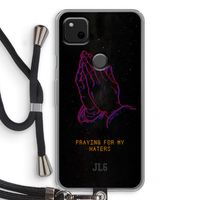 Praying For My Haters: Pixel 4a Transparant Hoesje met koord