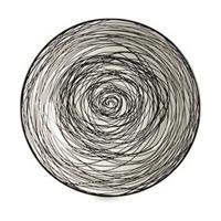 Diep bord Vessia MB19A3181-SB MB19A3181-SB Wit Zwart Porselein Strepen 20 x 4,7 x 20 cm (6 Stuks)