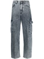 Moorer Lively-101 high-rise cargo jeans - Bleu