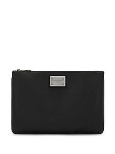 Dolce & Gabbana pochette à plaque logo - Noir