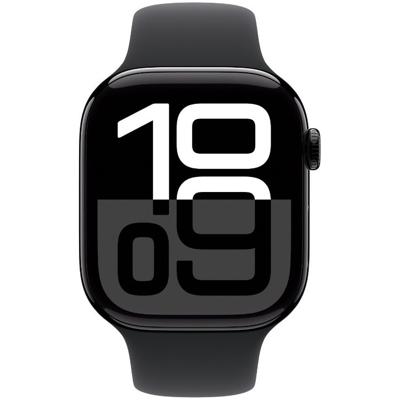 AppleWatch Series 10 GPS 46mm Aluminium Case met Sport Band - S/M Smartwatch Zwart