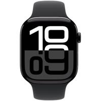 AppleWatch Series 10 GPS 46mm Aluminium Case met Sport Band - S/M Smartwatch Zwart