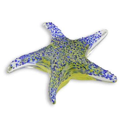 A MURANO STYLE GLASS STARFISH PAPERWEIGHT