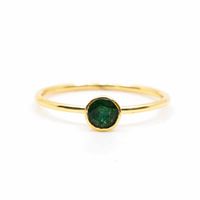 Geboortesteen Ring Smaragd Mei - 925 Zilver Verguld (Maat 17) - thumbnail