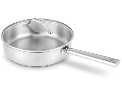 Beka Hapjespan met glazen deksel - Sauteerpan - Cicla - RVS - ø 24 cm - zonder anti-aanbaklaag - geschikt voor alle warmtebronnen
