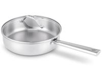 Beka Hapjespan met glazen deksel - Sauteerpan - Cicla - RVS - ø 24 cm - zonder anti-aanbaklaag - geschikt voor alle warmtebronnen