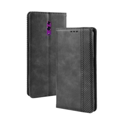 Magnetische Buckle retro Crazy Horse textuur horizontale Flip lederen case voor OPPO Reno met houder & kaartsleuven & fotolijstjes (zwart)