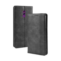 Magnetische Buckle retro Crazy Horse textuur horizontale Flip lederen case voor OPPO Reno met houder & kaartsleuven & fotolijstjes (zwart)