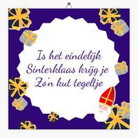 Sinterklaas tegeltje blauw