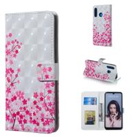 Sakura patroon 3D horizontale Flip lederen case voor Huawei P30 lite met houder & kaartsleuven & foto frame & portemonnee