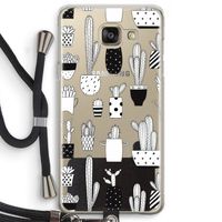 Cactusmotief: Samsung Galaxy A5 (2016) Transparant Hoesje met koord